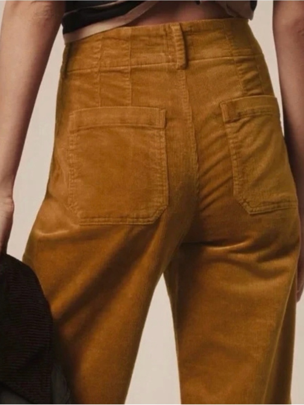 NWT Maeve by Anthropologie The Colette Corduroy Cropped Wide Leg Pants in Bronze - Picture 9 of 10